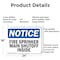 Signmission Fire Sprinkler Main Shutoff Inside OSHA Notice Sign, Aluminum, 24in W x 18in L, 2PK OS-2PACK-NS-A-1824-L-12671 - alternate 3
